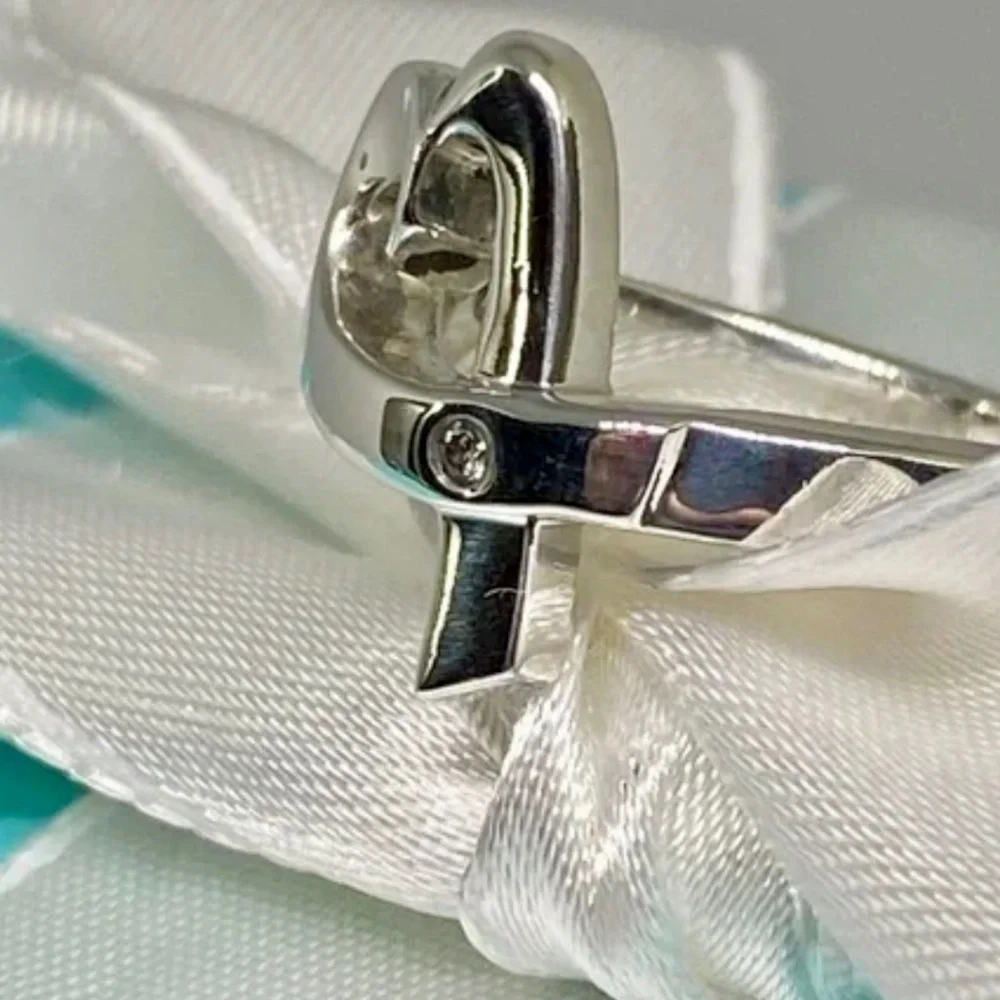 Tiffany & Co Diamond Paloma Picasso 925 silver Loving Heart Ring 5.5
